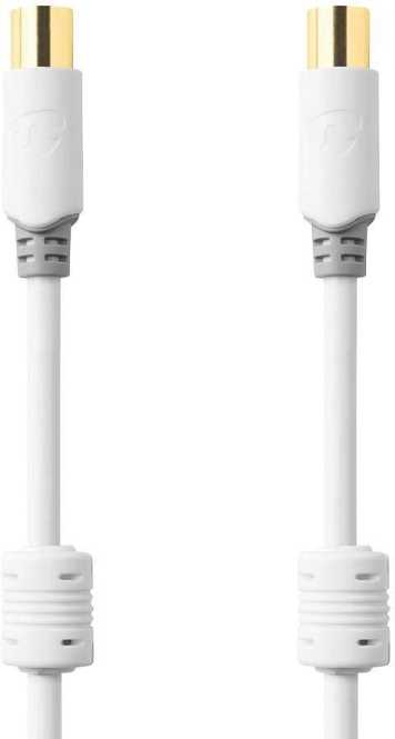 Koxialkabel IEC Stecker IEC Buchse vergoldet 100 dB 75 Ohm doppelt geschirmt 10m 