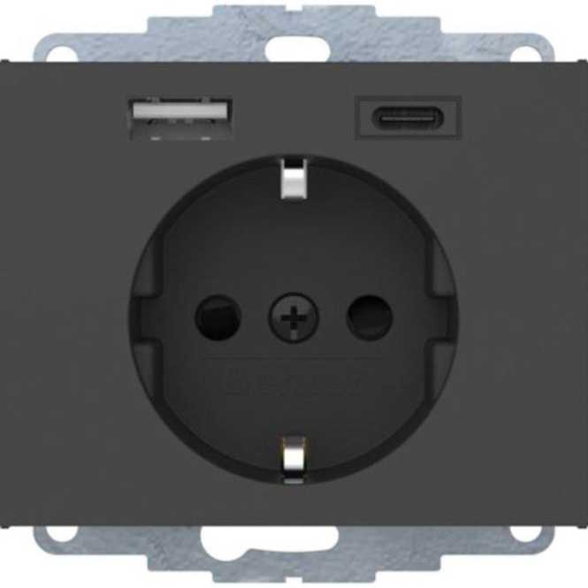 Steckdose SCHUKO/USB A-C Kx anthrazit mt 