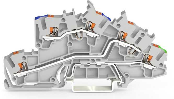 Installationsetagenklemme mit Drücker 2,5 mm² N/L/PE 2,50 mm² grau 