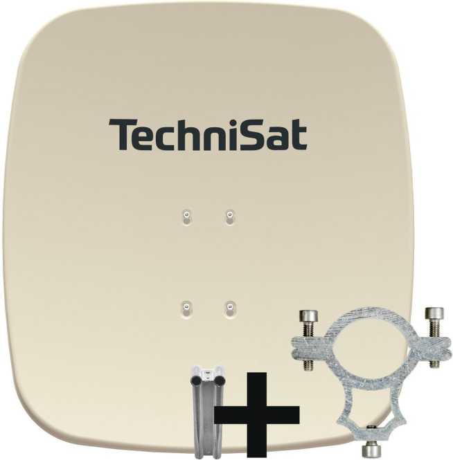 Alu Sat Spiegel SATMAN 65 Plus inkl. LNB-Halteschelle beige 