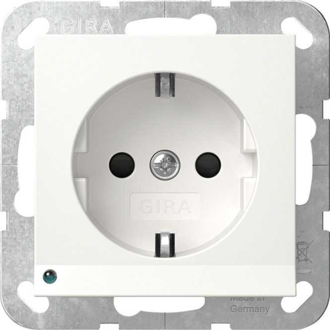 SCHUKO-Steckdose LED-Leuchte + SH System 55 Reinweiß 