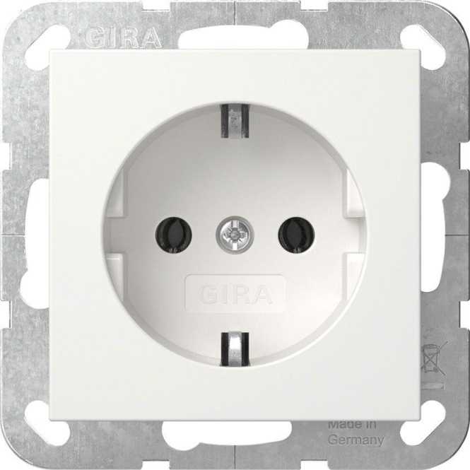 SCHUKO-Steckdose System 55 Reinweiß matt 