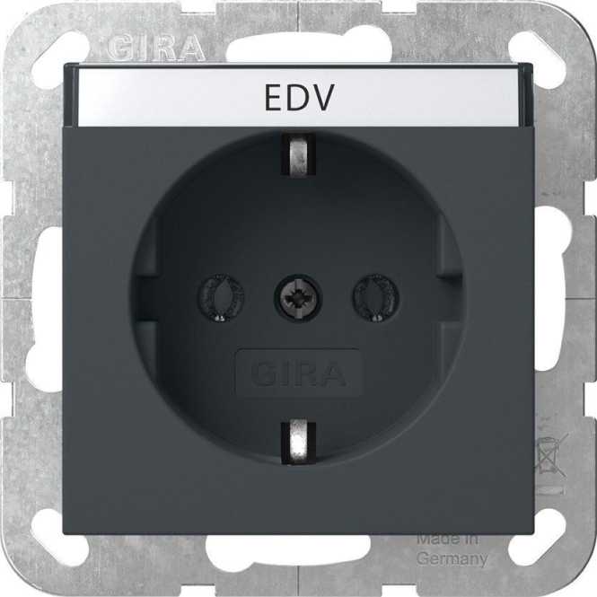 SCHUKO-Steckdose Beschriftungsfeld System 55 Anthrazit 