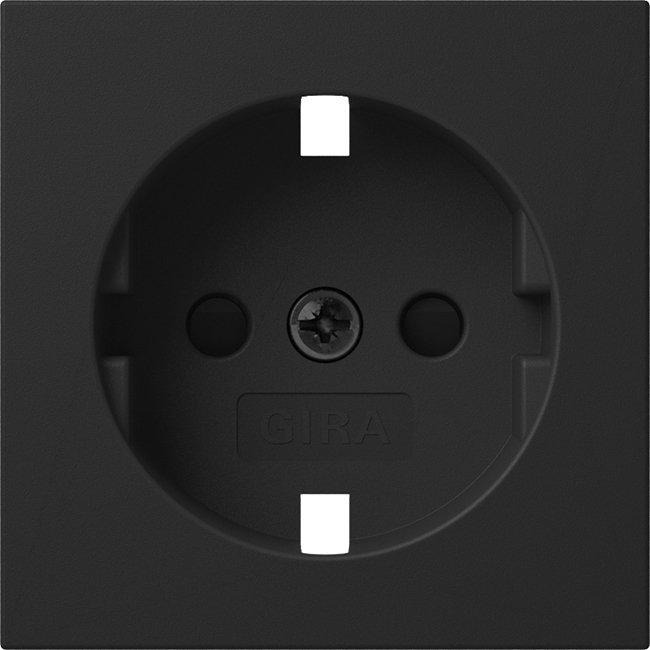 Abdeckung SCHUKO-Steckdose SH System 55 Schwarz matt 