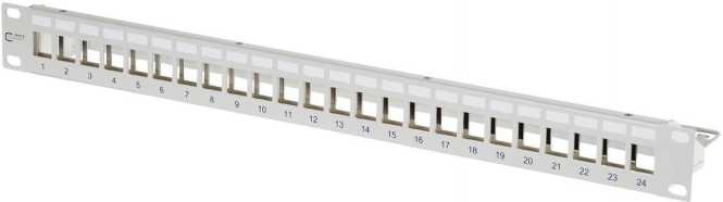 Keystone 19 Zoll Modulträger 1HE 24 Port grau unbestückt, geschirmt 