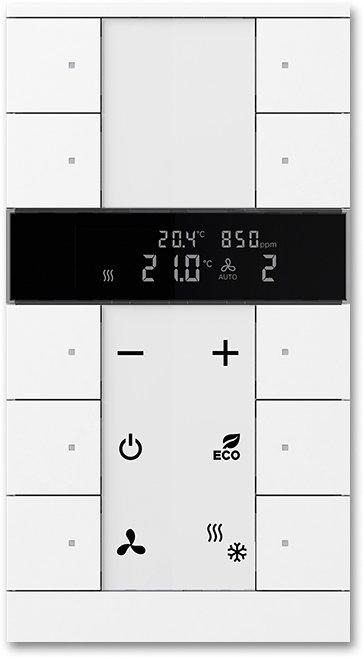 Raumtemperaturregler mit CO2/Feuchte-Sensor und Bedienfunktion 10f Busch-Tenton 