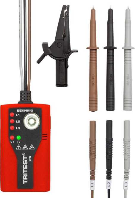 Drehfeldrichtungsprüfer Phase inkl Hochleistungs-LED-Taschenlampe 400 - 500 V AC 