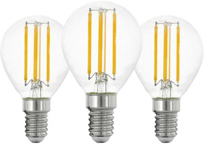 LED Tropfenlampe E14 Filament P45 7W 806lm 2700K 3er PACK 