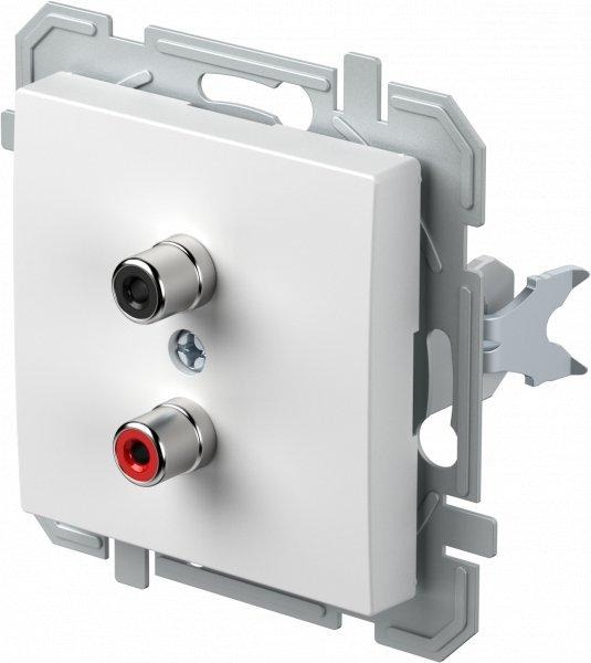 Steckdose Audio 2xRCA weiß 