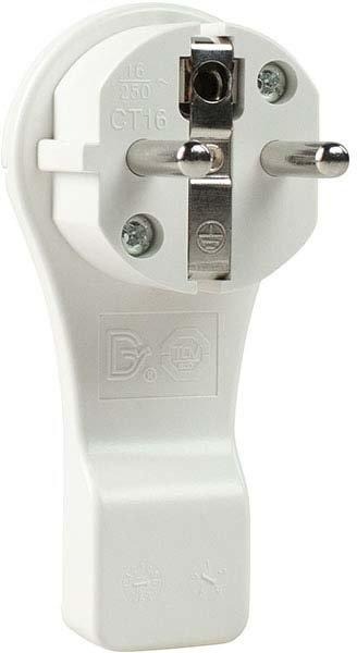 Schutzkontakt-Flachstecker für den Innenbereich 16 A 230 V weiß 