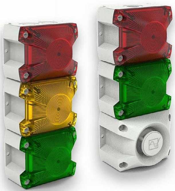 LED-Ampelleuchte PY L-S-TL Schallgebermodul10-57 Vdc105 dB RAL 7035 