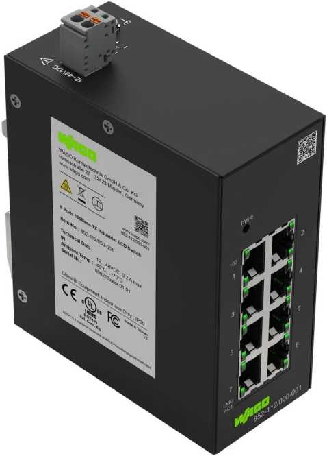 Industrial-ECO-Switch 8 Ports 100Base-TX schwarz 
