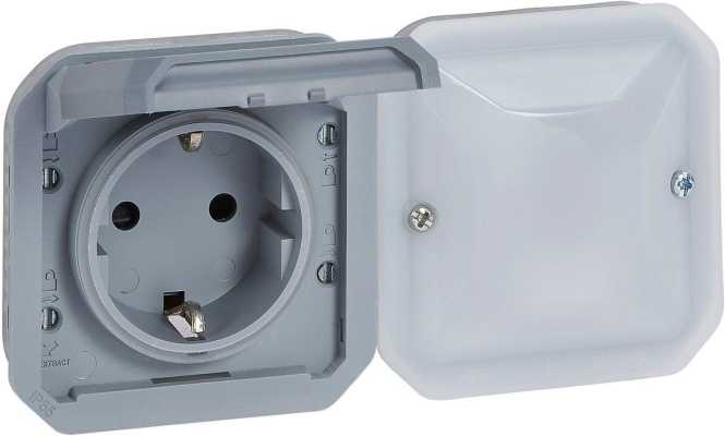 Plexo with Netatmo Einsatz Schutzkontakt-Steckdose IP44 Grau 