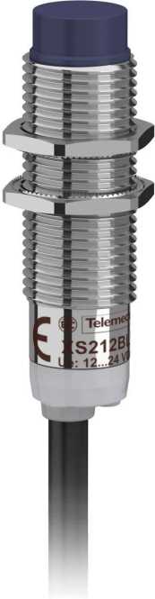 XS2-Indu. Näherungsschalter M12 L42 mm Messing Sn 4 mm 12-24 V DC 5 m Kabel 