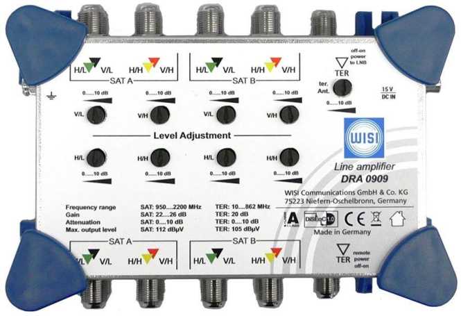 FLEXSWITCH Linienverstärker für zwei Satelliten DRA 0909 