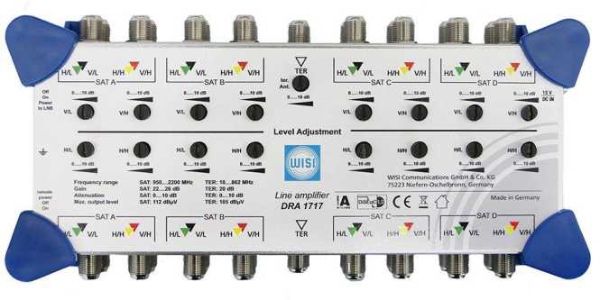 FLEXSWITCH Linienverstärker für vier Satelliten DRA 1717 