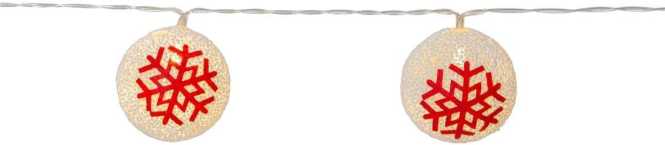 ORNAMENT LED-Lichterkette 10 L1350mm mit Kugeln weiß Rot 