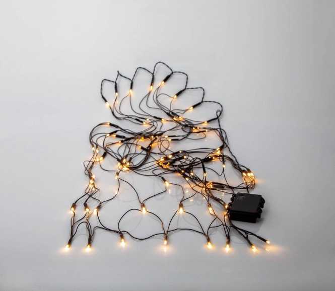 AKKU LED-Lichterkette 80 L1500mm Schwarz Transparent 