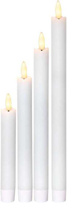 FLAMME Set 4xLED-Kerze weiß verschiedene Grössen 