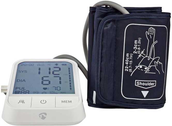 SmartLife Blutdruckmessgerät Oberarm Bluetooth LCD-Anzeige weiß 