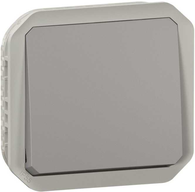 Plexo New Einsatz Taster 10 A Steckklemmen (SL) IP55 IK08 Grau 