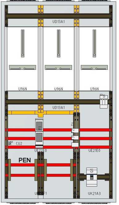 Klein-Messwandler Tirol 125A als Wandschrank 1400x800x205 mm IP44 ohne NZ-Reihen 