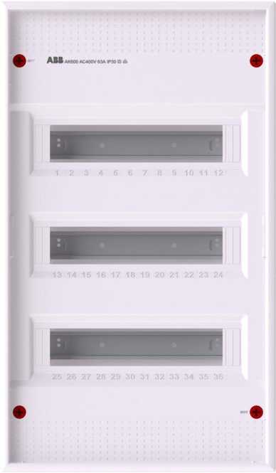 Stromkreisverteiler  Aufputz 36 PLE 3-reihig IP30 ohne Tür AK600 