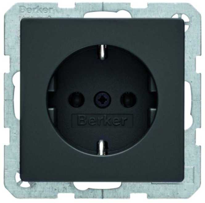 Steckdose SCHUKO Q.1/Q.3 schwarz matt lackiert 