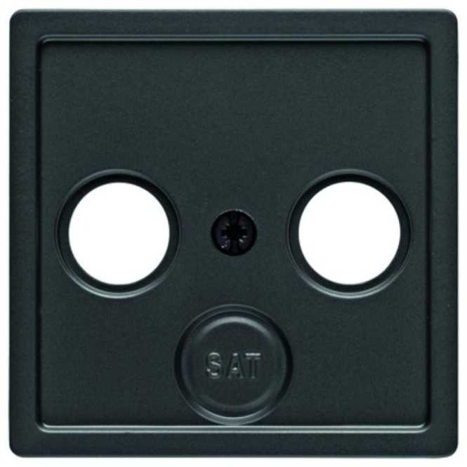 Zentralstück für Antennensteckdose schwarz matt lackiert 