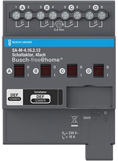 Schaltaktor 4-fach 16 A REG für Busch-free@home 