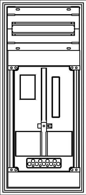 Kunststoff-Zählerverteiler für Innenraum UP/API W1A1O 