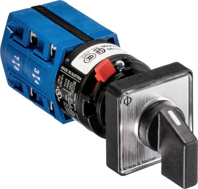 Stufenschalter 3 Stufen ohne 0-Stellung 1pol 60° Zentralbefest. 