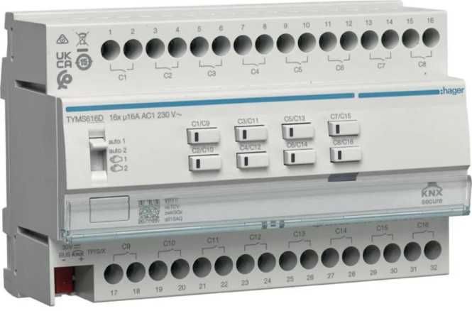 KNX Schalt-/Jalousiekator 16/8fach 16A C-Last REG 