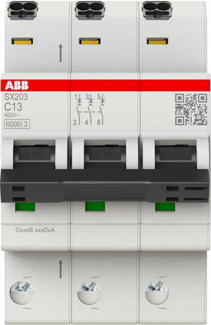 LS-Schutzschalter 3-polig 6kA C-Char 13A 3TE 