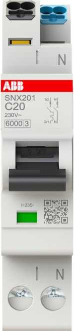 LS-Schutzschalter 1+N-polig 6kA C-Char 20A 1TE 