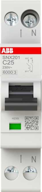 LS-Schutzschalter 1+N-polig 6kA C-Char 25A 1TE 