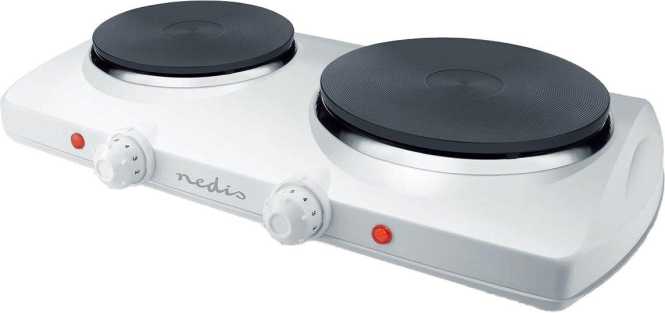 Doppelkochplatte Elektro-Heizplatte weiß 