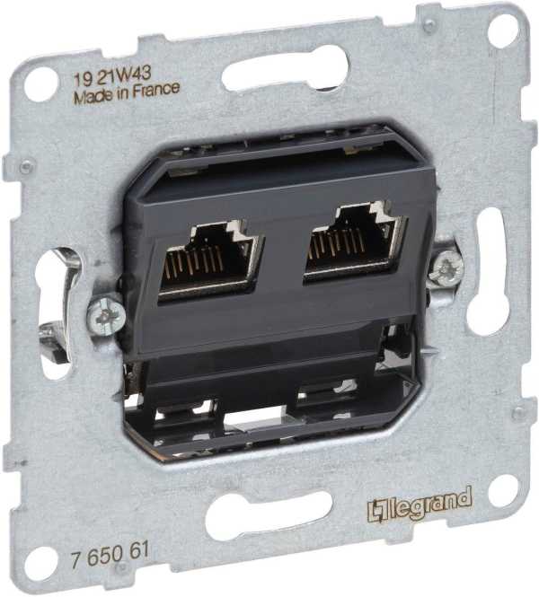 SEANO Einsatz Datendose 2 x RJ45 Kat. 6A UTP ungeschirmt 