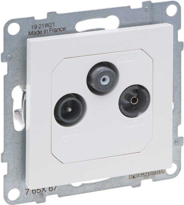 SEANO Einzeldose TV-R-SAT für HD-TV in der Farbausführung Ultraweiß 