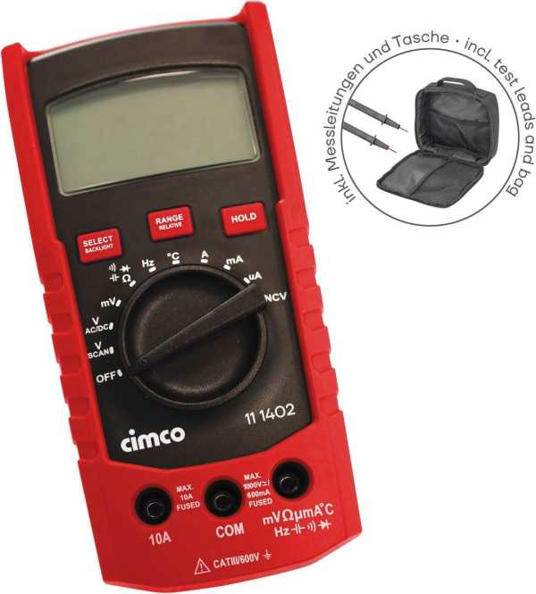 DMM 310 TRMS 1000V AC/DC 10A AC/DC CATIII 1000V Tasche 