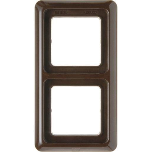 Abdeckrahmen 2-fach mit Dichtung wg Up IP44 - braun glänzend 