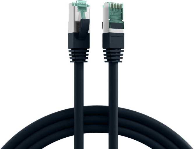 RJ45 Patchkabel S/FTP Kat.6A LSZH 3m schwarz 