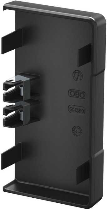 Endstück 70x130 Polycarbonat/Acrylnitril-Butadien-Styrol tiefschwarz RAL 9005 