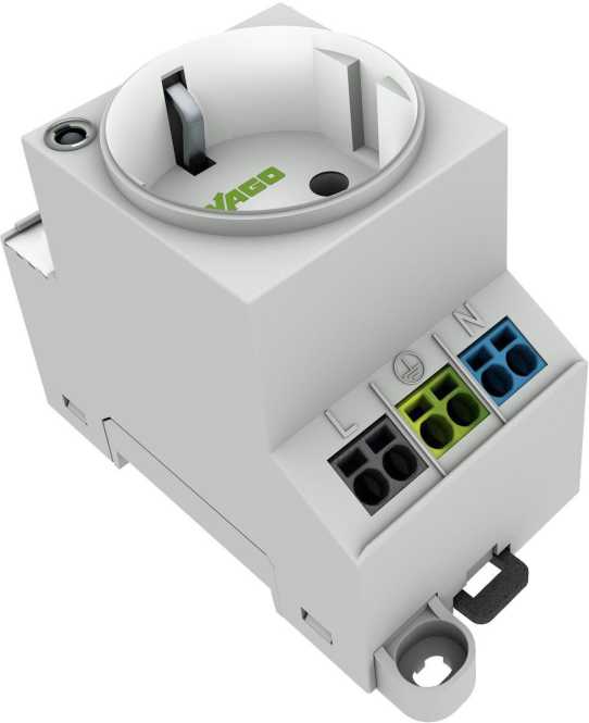 Schaltschrank-Steckdose mit LED-Statusanzeige lichtgrau 