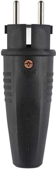 Expert Stecker SCHUKO Gummi (TPE) schwarz Schnellverschluss IP44 Typ 1509 