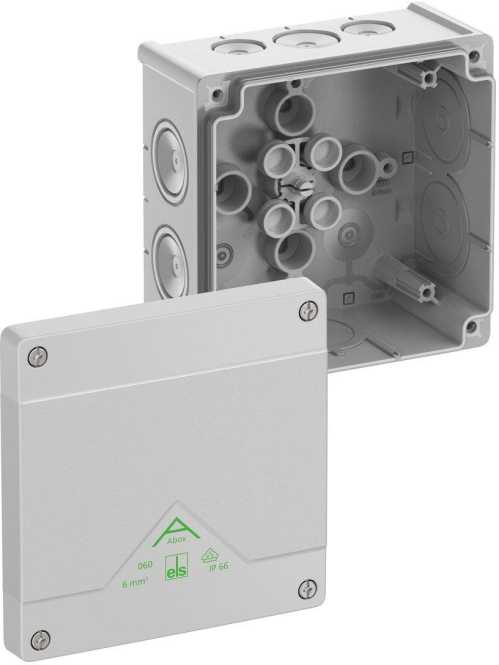 Abzweigkasten IP66 max. L.quersch. 6² IK07 SK II Ui 690V AC Ui 1000V DC DLG VDE 