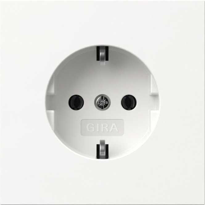 SCHUKO-Steckdose Flächenschalter Reinweiß 