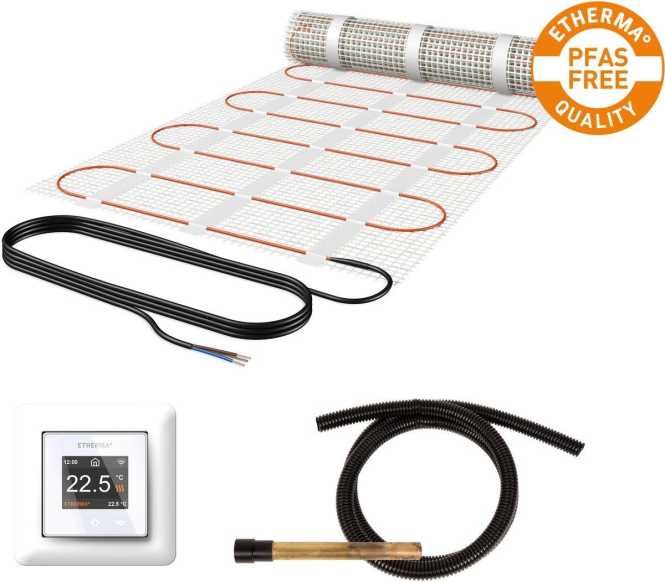 Netzheizmattenset PFAS frei inkl. eTOUCH PRO 8.0m² 1200W 230V 