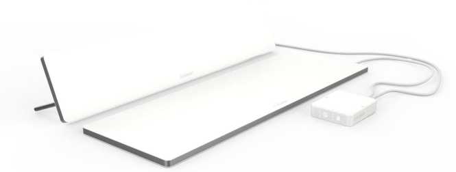 Arbeitsplatzheizung Set bestehend aus LAVA-DESK TOP & SUB Weiß 230V 