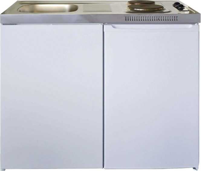 Miniküche Easyline Elektrokochfeld rechts - Spüle links RXME 100 SO SI-KABEL 